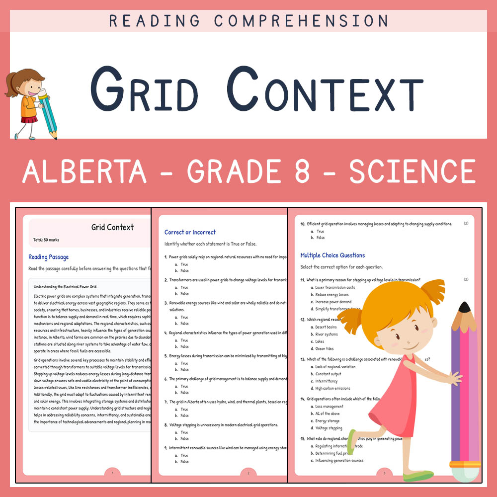 Grade 8 Science worksheet elena worksheet — Grade 8 Science | Electricity and Power Grids Worksheet | Alberta Standard — p…