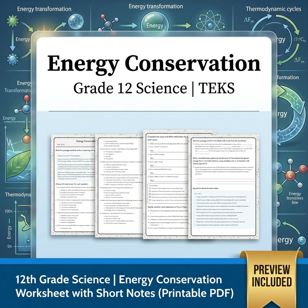 Grade 12 Science Unit Bundle | Atomic Structure, Thermochemistry & More  — included worksheet 7