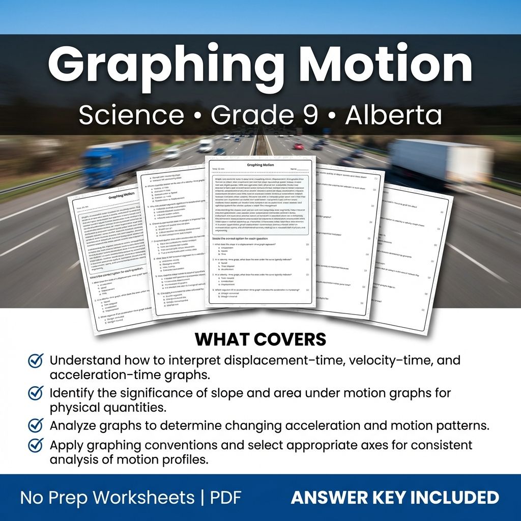 Graphing Motion Worksheet for Grade 9 Science | Alberta Standards