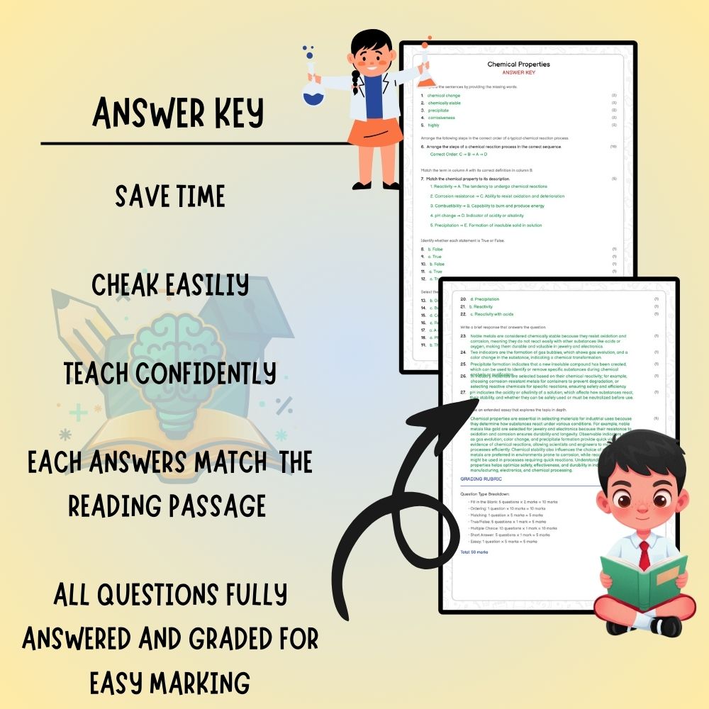 Grade 7 Science worksheet worksheet — Grade 7 Science | Chemical Properties Worksheet (PDF ) – Ontario Standards — page 3