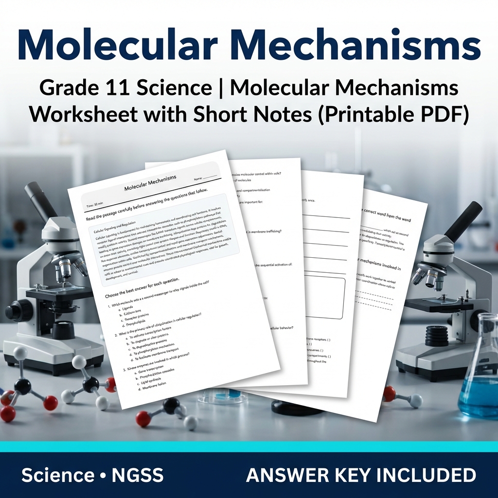 Grade 11 Science NGSS Worksheet Bundle – Ecosystem, Genetics & Physics Topics — included worksheet 27