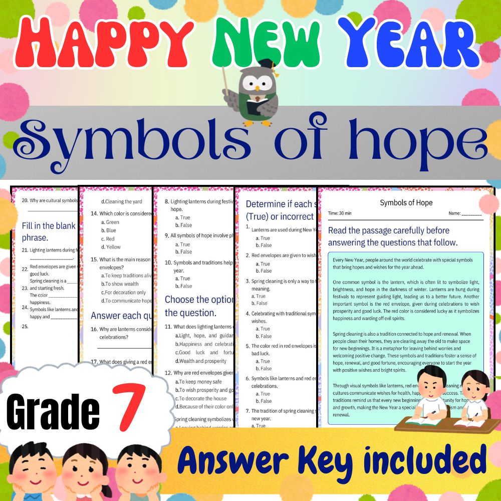 Grade 7 Seasonal Symbols of Hope Worksheet for Mastery | PDF + Answer Key