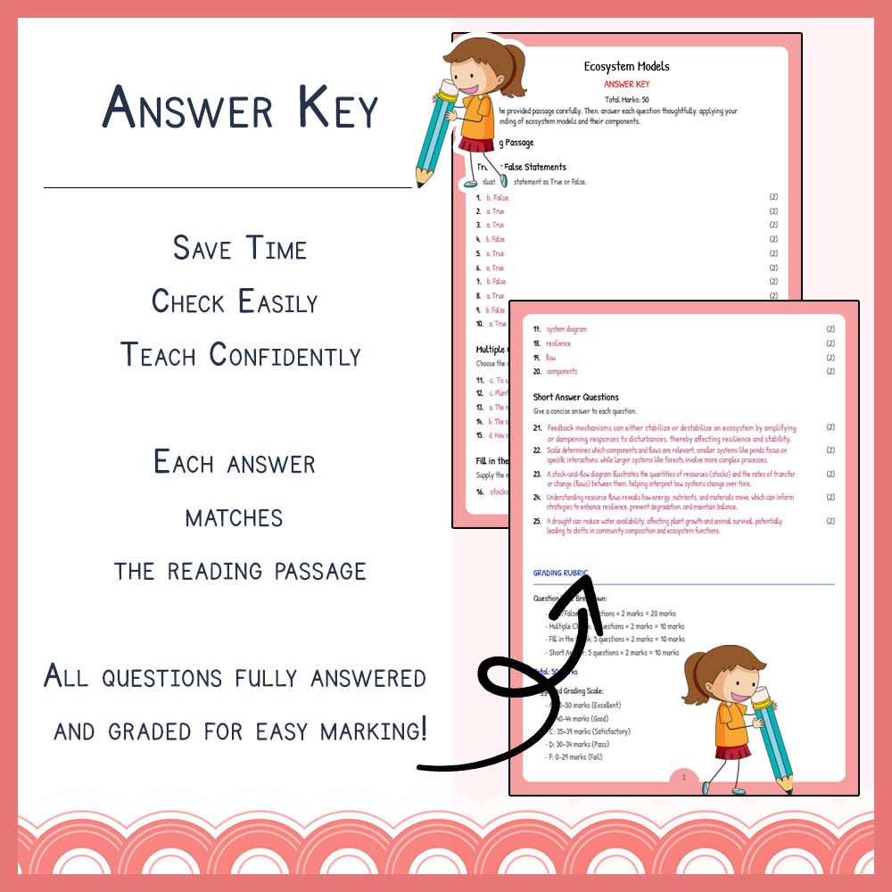 Grade 8 Science worksheet worksheet — Grade 8 Science | Ecosystem Models Worksheet + Answer Key for NGSS Alignment — page 3