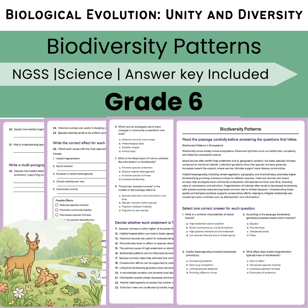 Grade 6 Science NGSS Worksheet Bundle | Comprehensive STEM Practice Pack — included worksheet 22