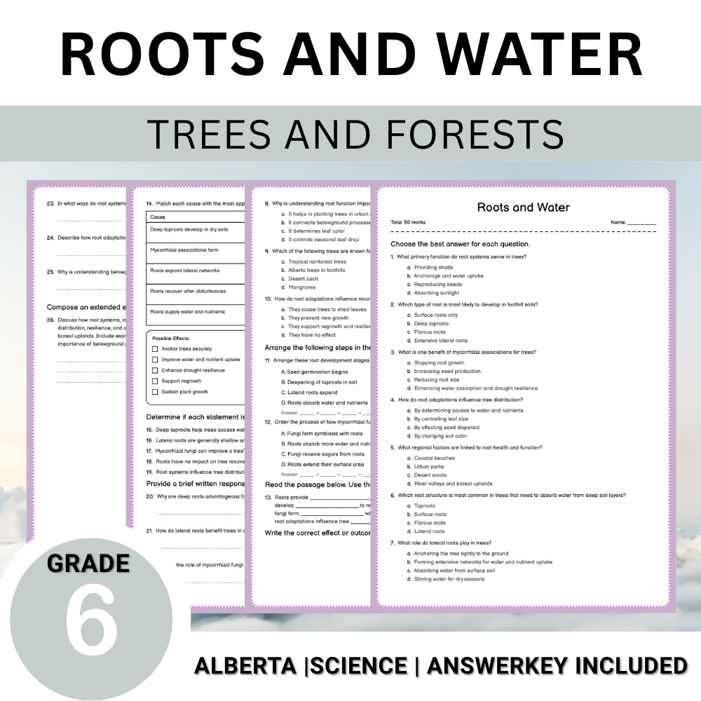 Grade 6 Science | Tree Anatomy, Ecology & Conservation Unit Worksheet Bundle — included worksheet 9