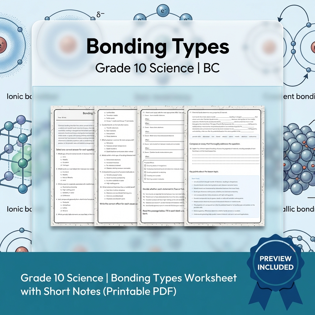 Grade 10 Science Bundle | Physics, Energy & Forces | Full Year Curriculum — included worksheet 27