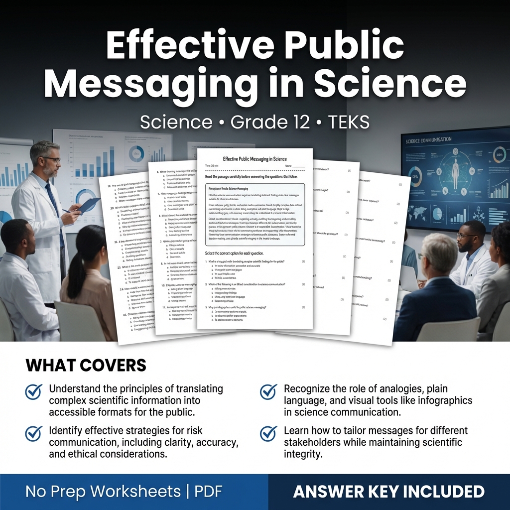 Grade 12 Science Worksheet | Effective Public Messaging in Science