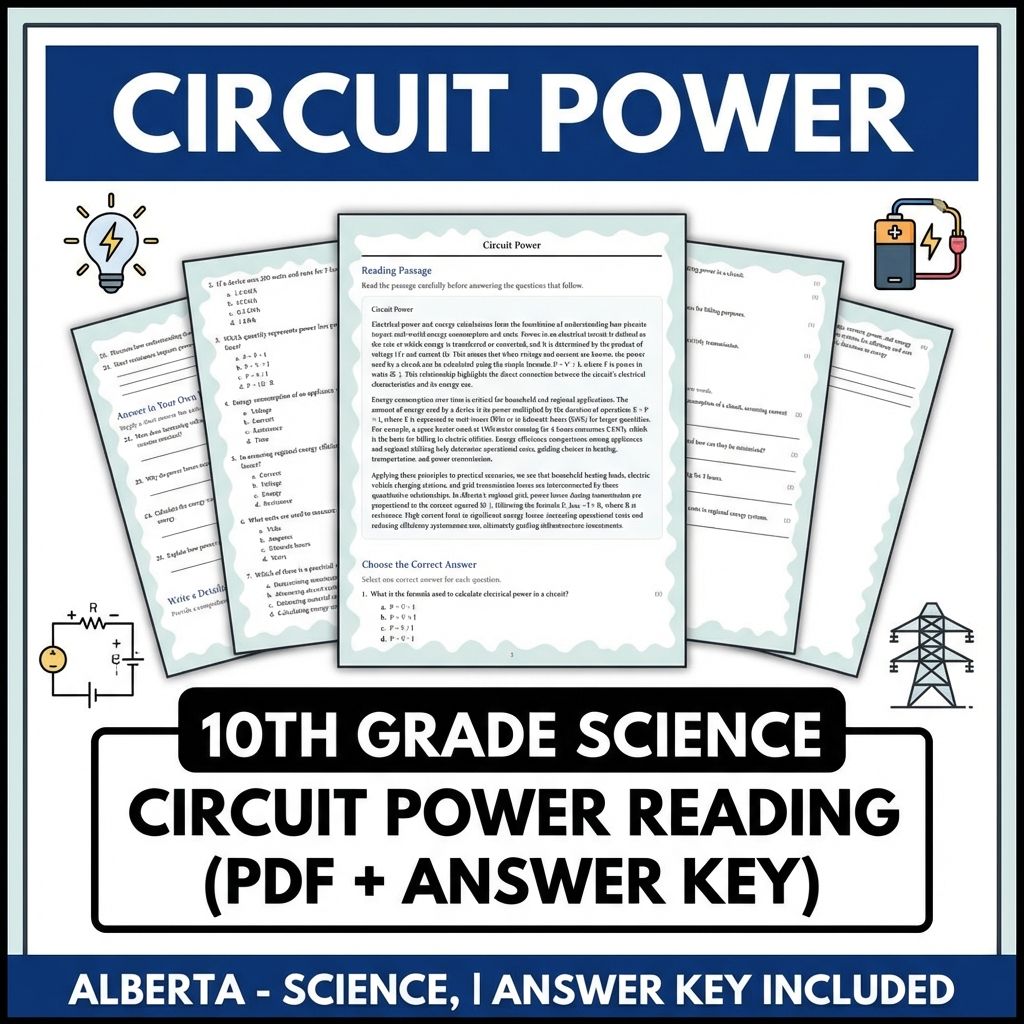 Grade 10 Science Worksheets Bundle | Physics, Earth, and Environmental Topics — included worksheet 31