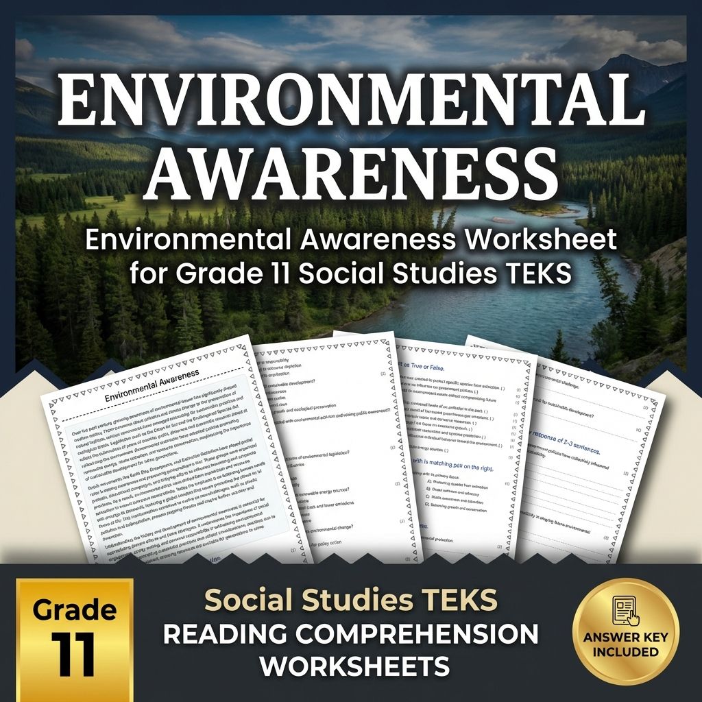 Environmental Awareness Worksheet for Grade 11 Social Studies TEKS