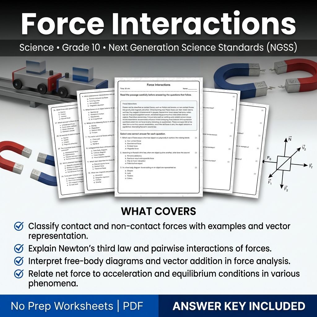 Grade 10 Science Worksheets Bundle | Environmental, Physics & Biology Topics — included worksheet 30