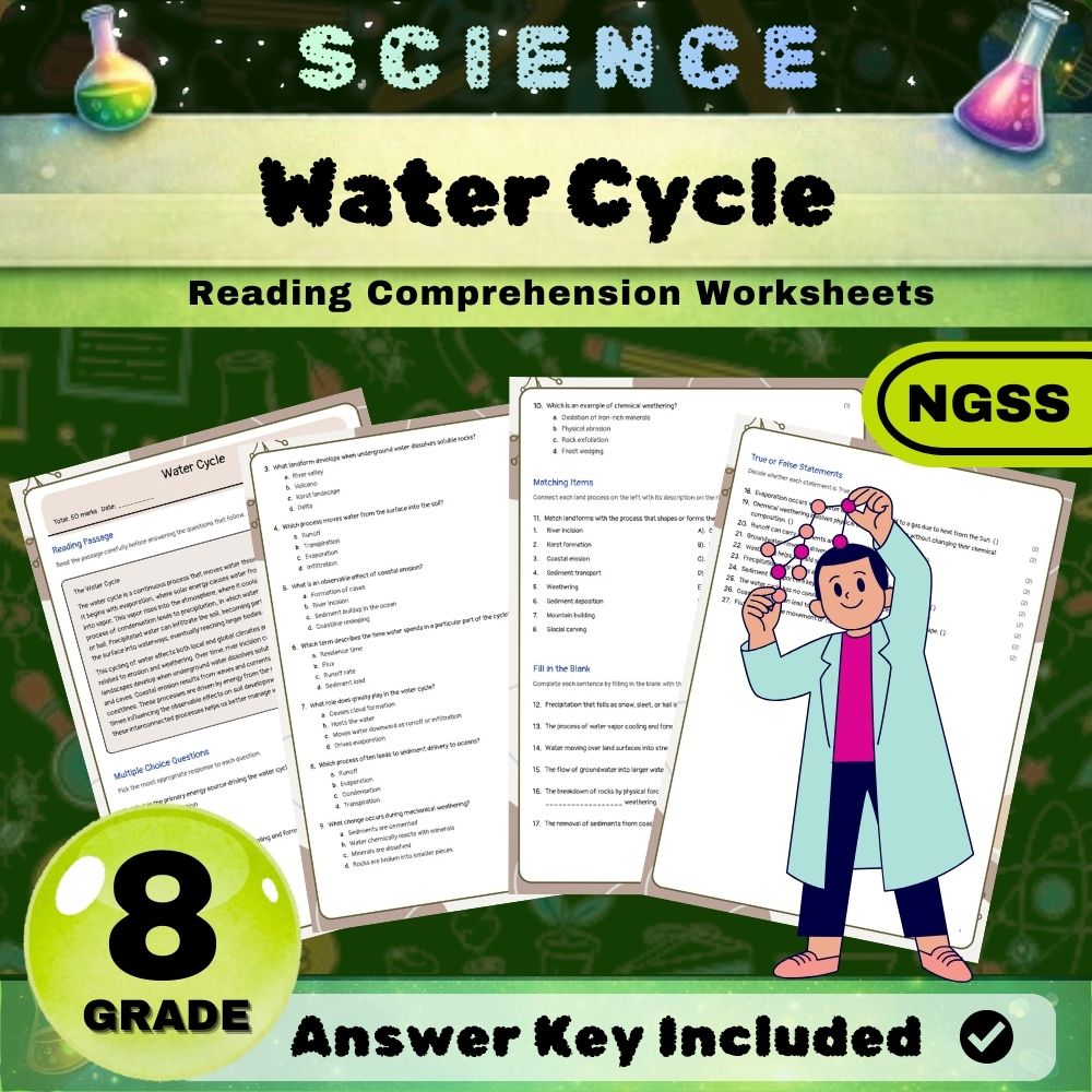 Grade 8 Science NGSS Bundle | Comprehensive Worksheets for Earth & Life Sciences — included worksheet 21