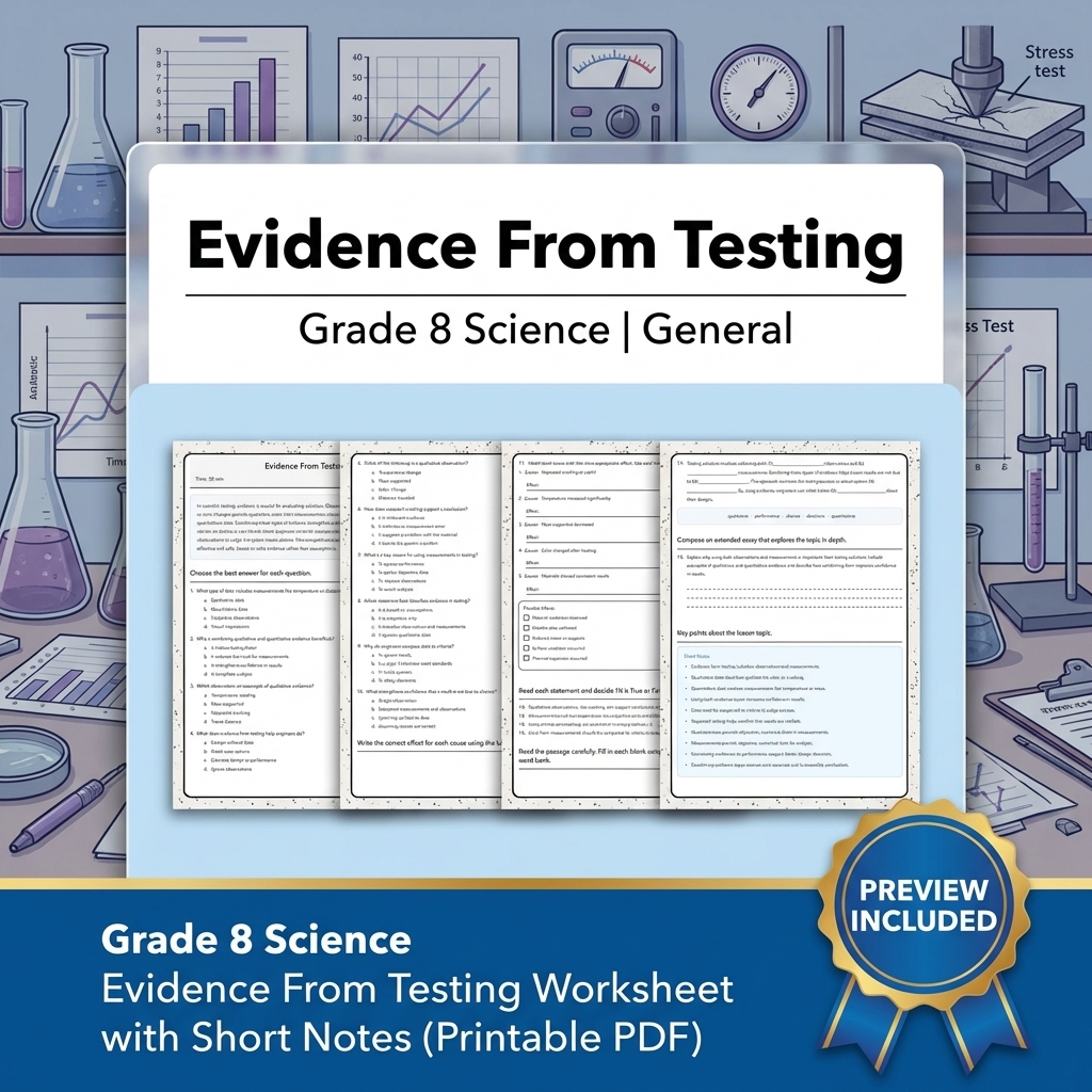 Grade 8 Science Data, Models & CER Full-Year Bundle: General Framework — included worksheet 21