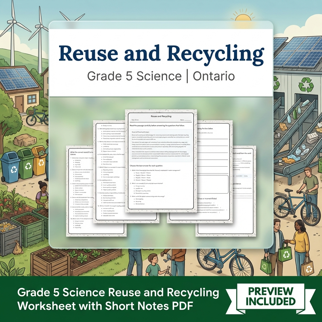 Grade 5 Science Lesson Group | Energy, Circuits, Sustainability & More — included worksheet 2