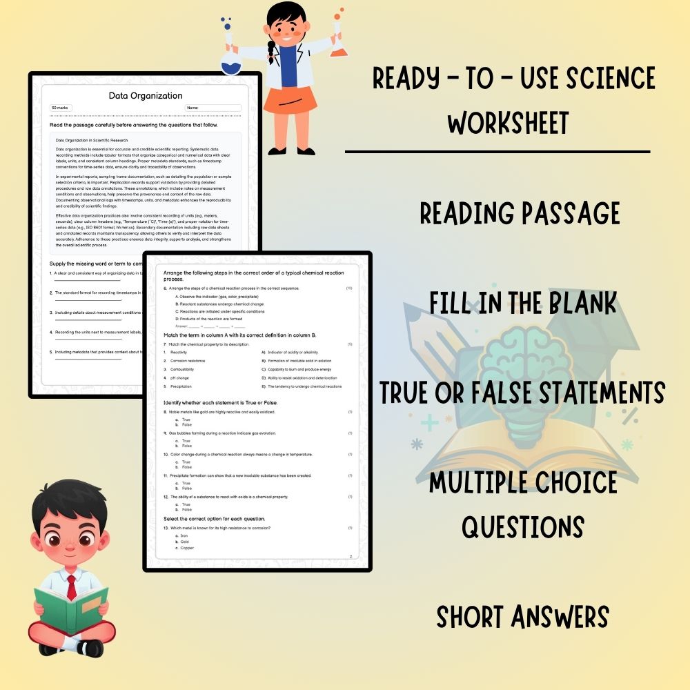 Grade 7 Science worksheet worksheet — Grade 7 Science | Data Organization Worksheet (PDF) – Ontario Standards — page 2