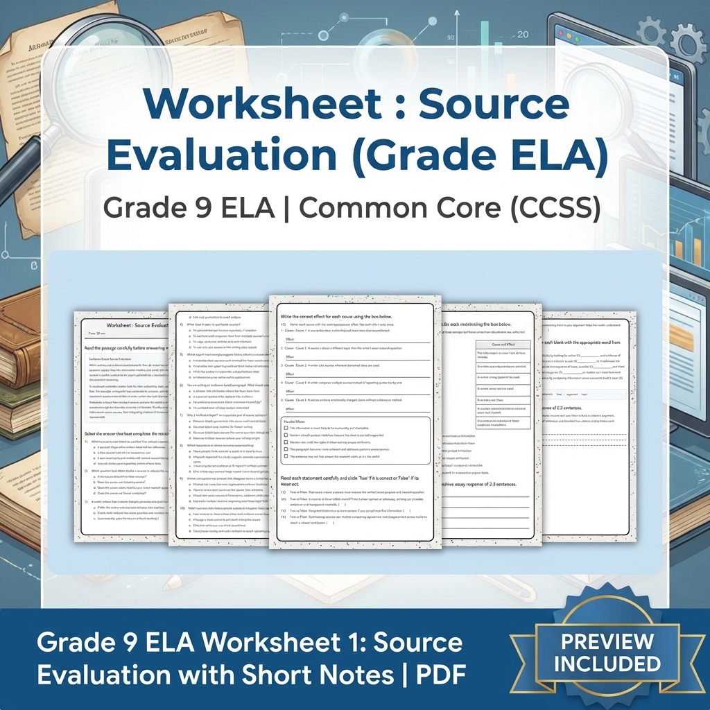 Grade 9 ELA Text Evidence, Argument, and Language Full-Year Bundle CCSS — included worksheet 18
