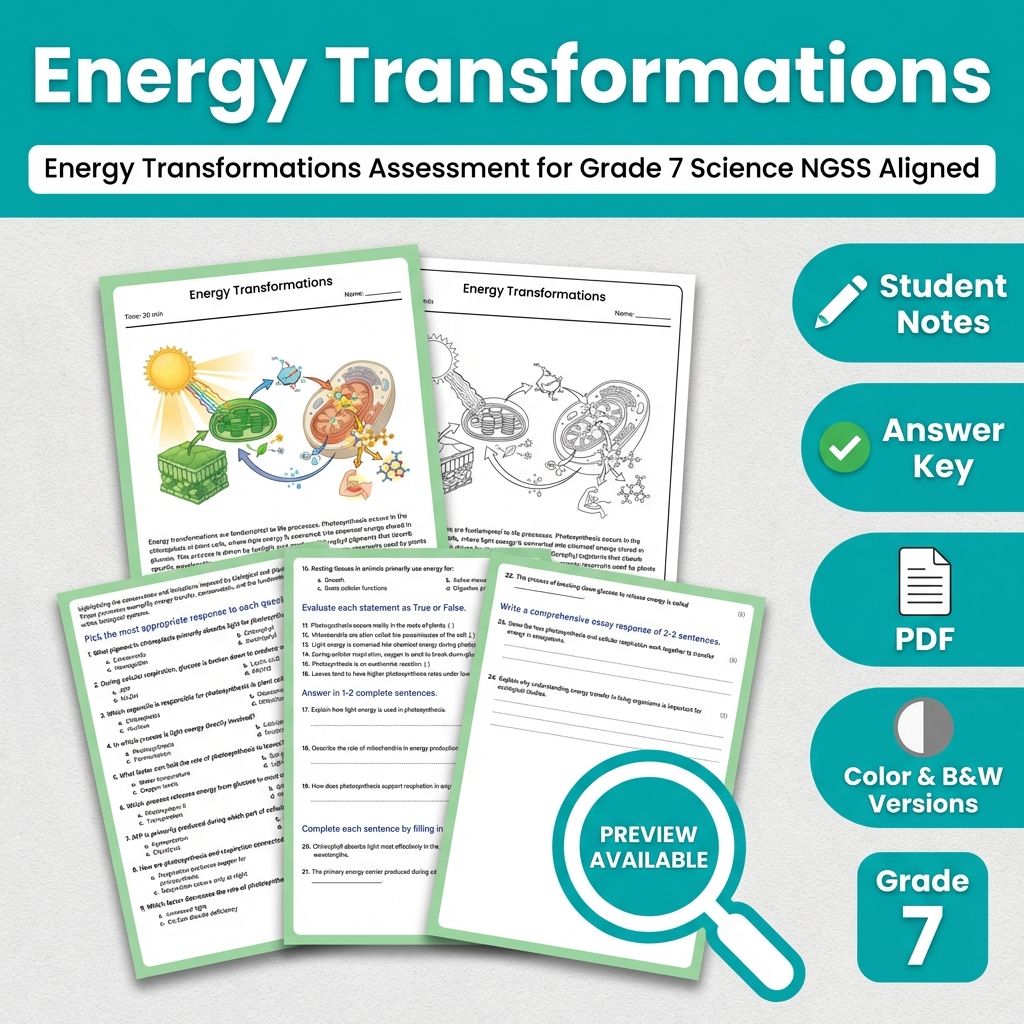 Grade 7 Science Full Year Bundle | NGSS Assessment Worksheets & Resources — included worksheet 19