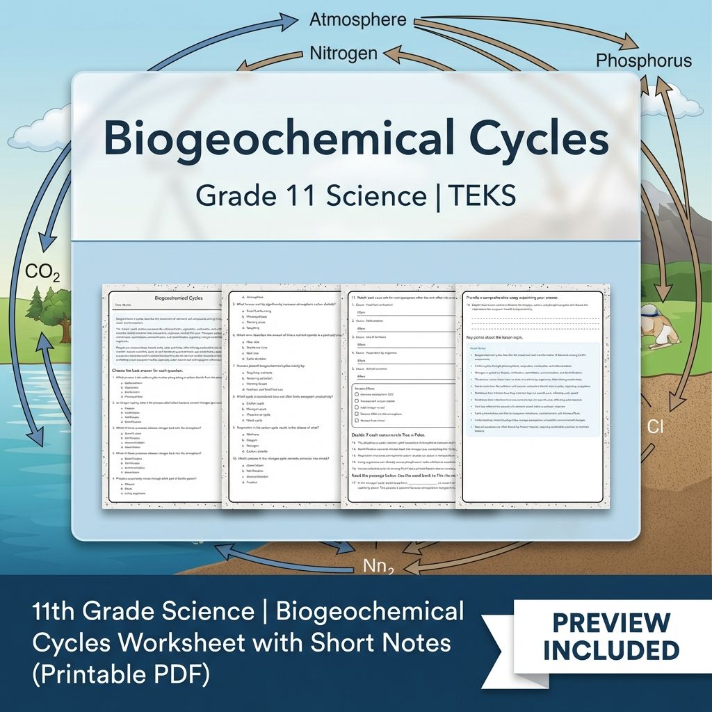 Grade 11 Science Worksheet Bundle | Genetics, Evolution & Human Body (PDF) — included worksheet 28
