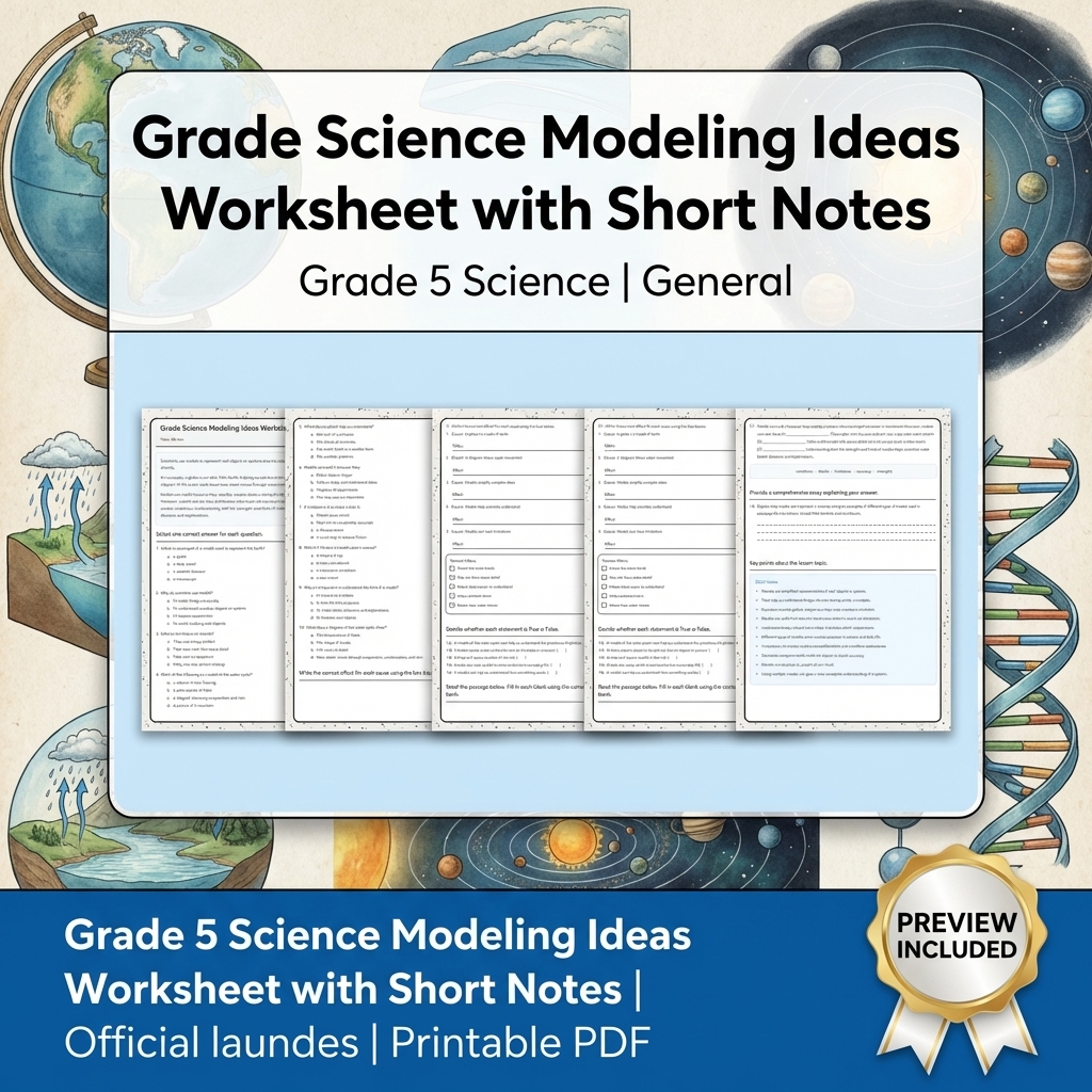 Grade 5 Science Lesson Group: Comprehensive Worksheets & Activities — included worksheet 2