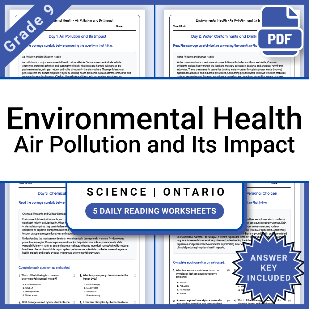 Grade 9 Science Lesson Group | Human Body Systems, Environment & Energy — included worksheet 8