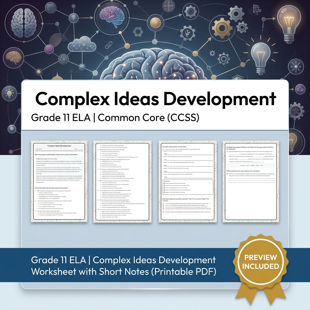 Grade 11 ELA Text Analysis and Writing Full-Year Bundle: Common Core (CCSS) — included worksheet 14