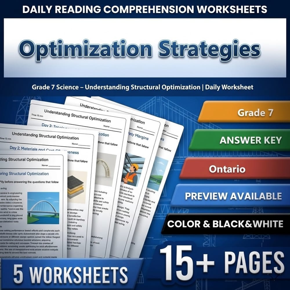 Structural Engineering Grade 7 Science Daily Reading Worksheets Bundle | Ontario — included worksheet 4