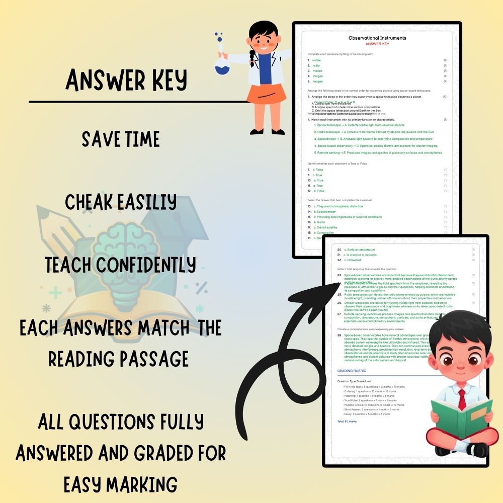 Grade 6 Science worksheet worksheet — 6th Grade Science | Observational Instruments Worksheet (PDF ) — page 3