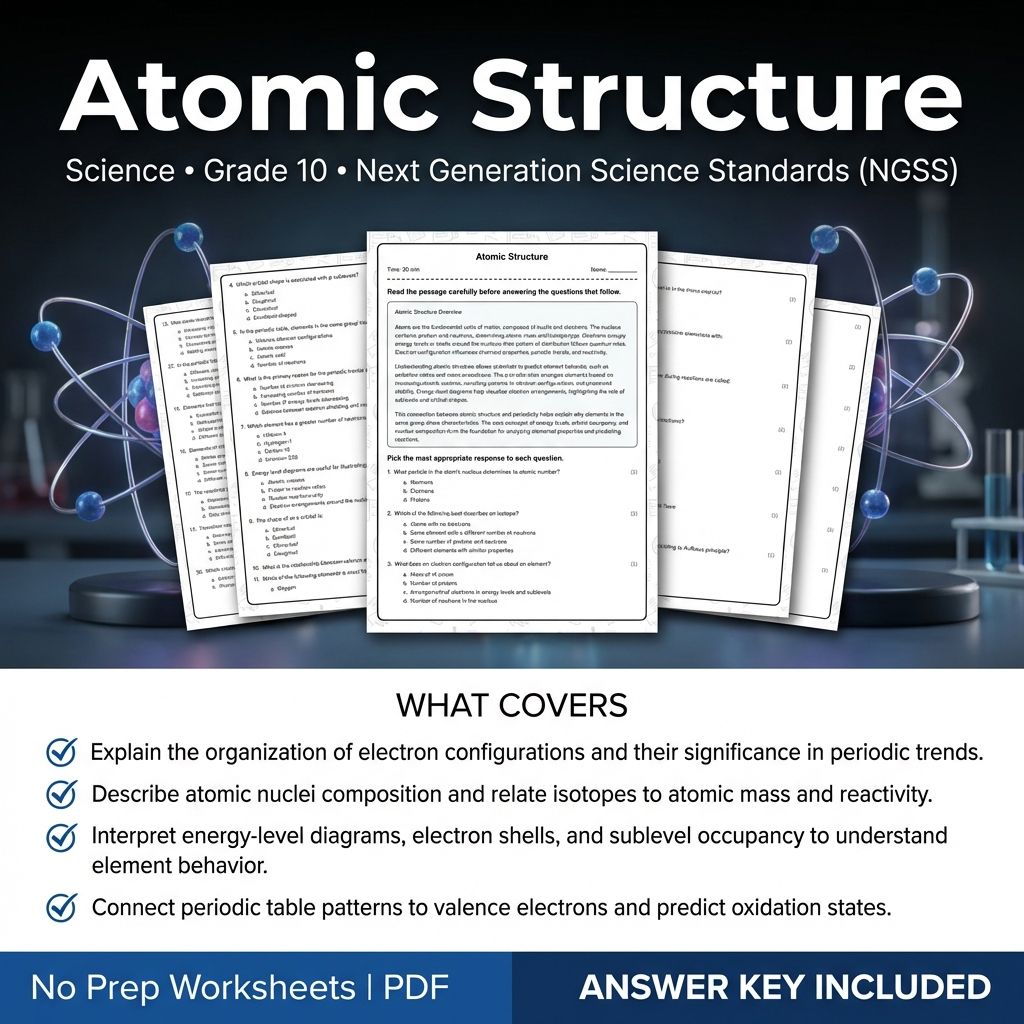 Grade 10 Science Worksheets Bundle | Environmental, Physics & Biology Topics — included worksheet 32