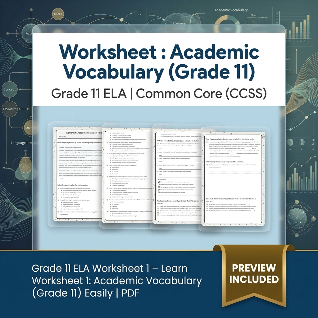 Grade 11 ELA Text Analysis and Writing Full-Year Bundle: Common Core (CCSS) — included worksheet 15