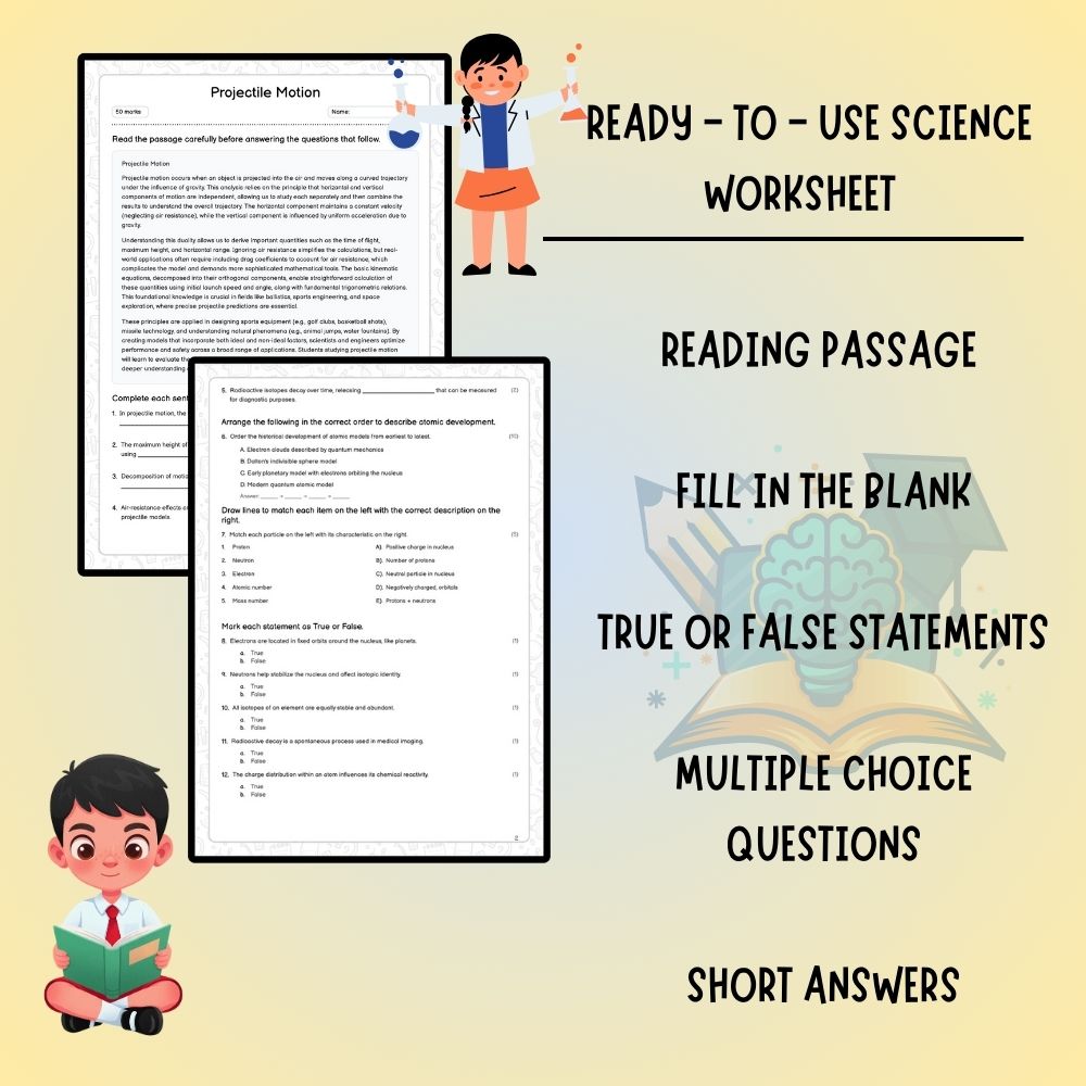 Grade 11 Science worksheet worksheet — Grade 11 Science | Projectile Motion Worksheet (Answer Key) – Ontario Standards — p…