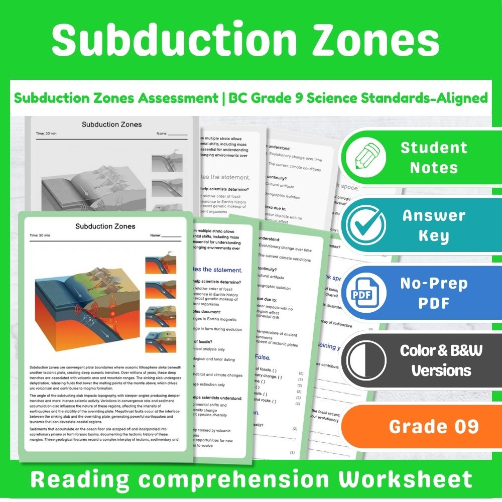 Grade 9 Science Mini Bundle – Earth & Space Assessment & Activities — included worksheet 9