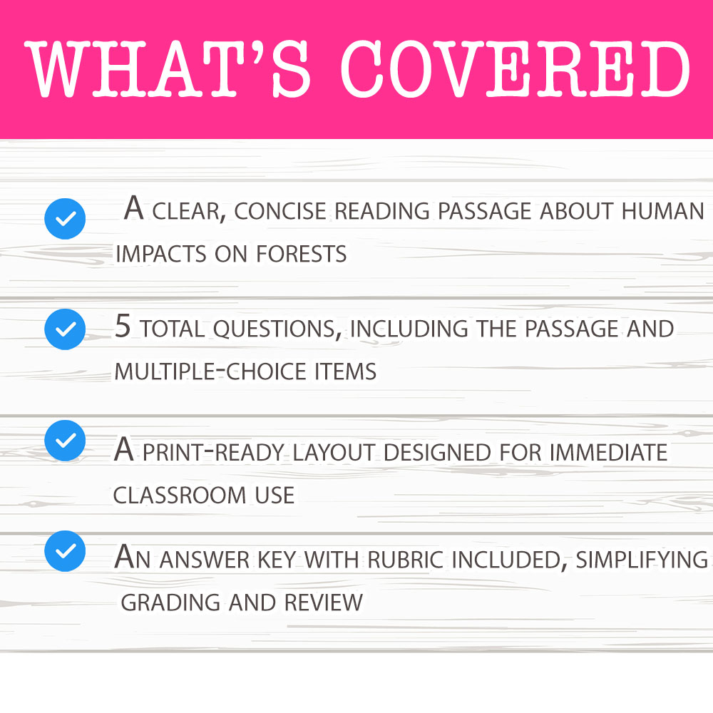 Grade 6 Science worksheet mcq paper worksheet — Grade 6 Science — Human Impacts on Forests Worksheet MCQ Paper — page 2