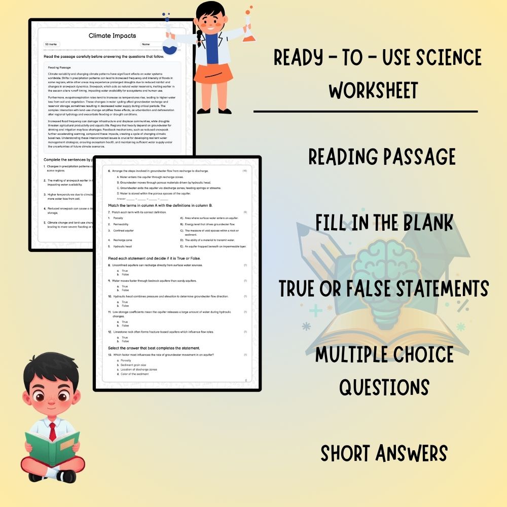 Grade 8 Science worksheet worksheet — Grade 8 Science | Climate Impacts Worksheet (PDF ) – Ontario Standards — page 2