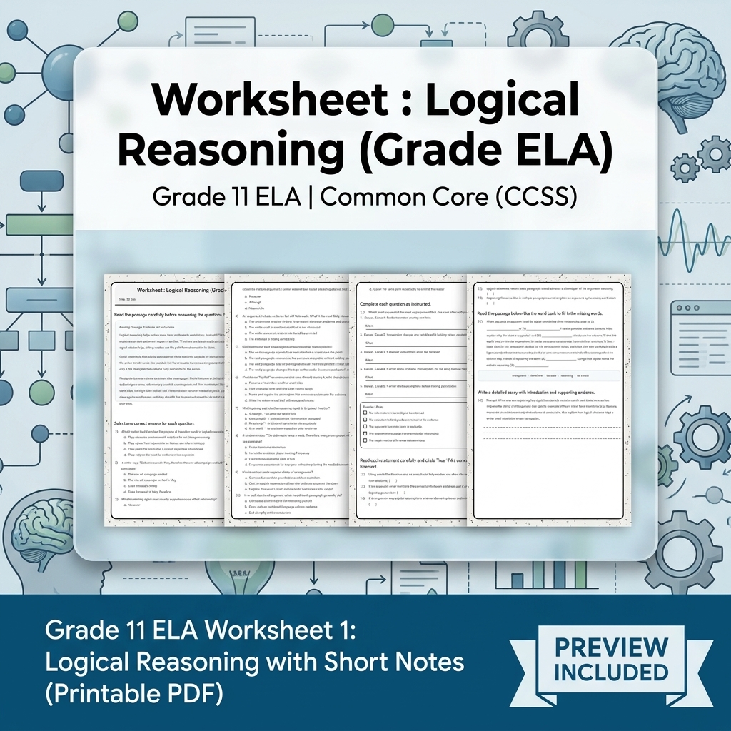 Grade 11 ELA Text Analysis and Writing Full-Year Bundle: Common Core (CCSS) — included worksheet 16