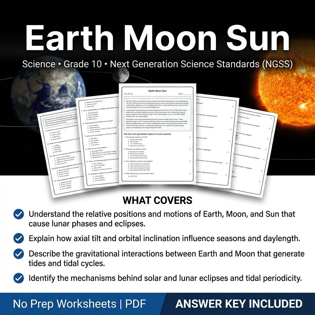 Grade 10 Science Worksheets Bundle | Environmental, Physics & Biology Topics — included worksheet 33
