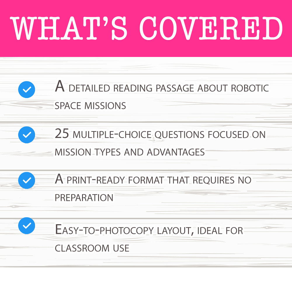 Grade 6 Science worksheet worksheet — Grade 6 Science — Robotic Missions Worksheet for Mastery — page 2