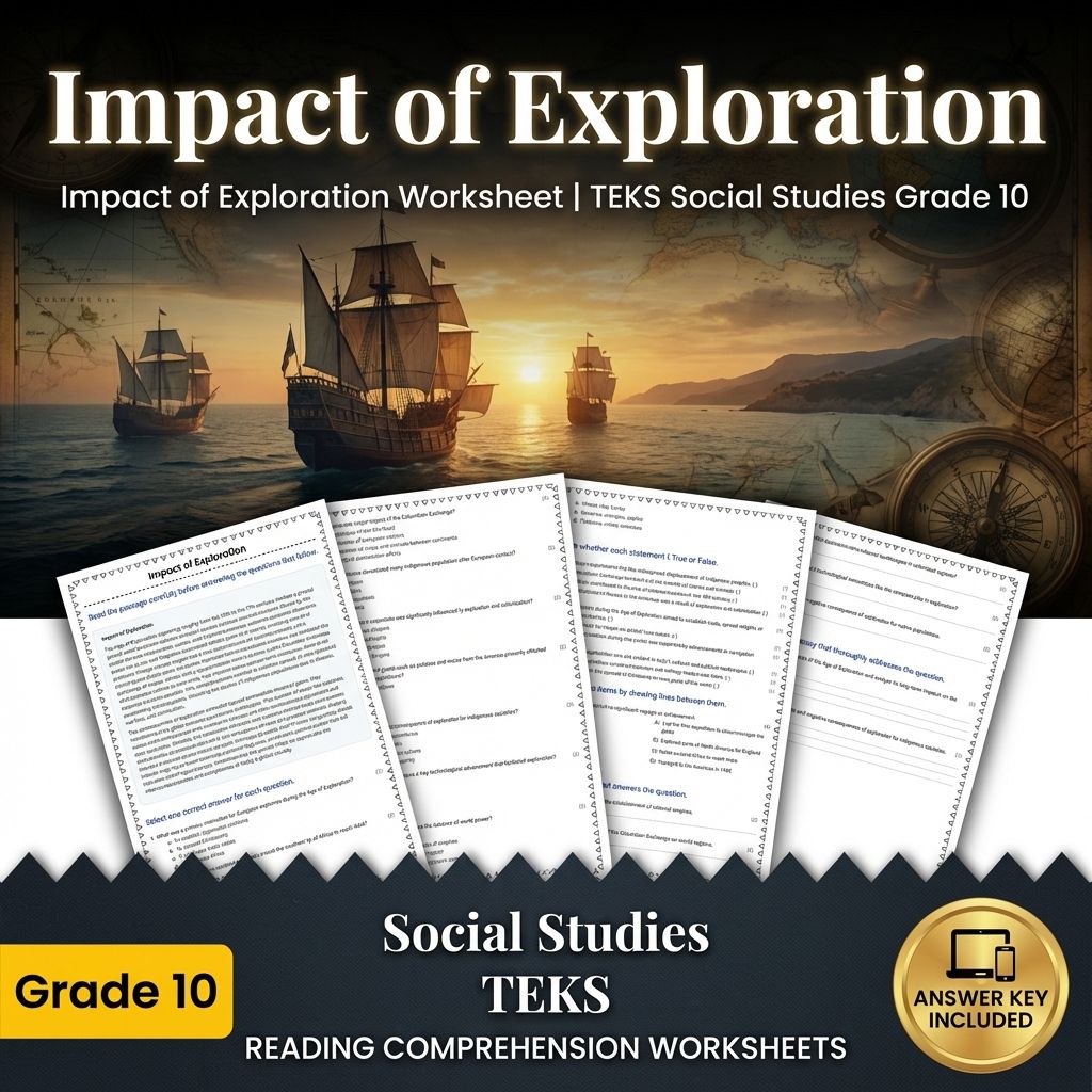 Impact of Exploration Worksheet | TEKS Social Studies Grade 10