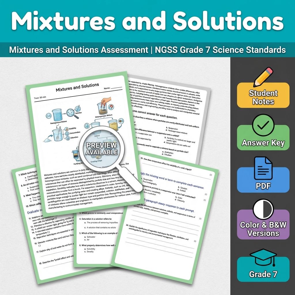 Grade 7 Science Full Year Bundle | NGSS Assessment Worksheets & Resources — included worksheet 20