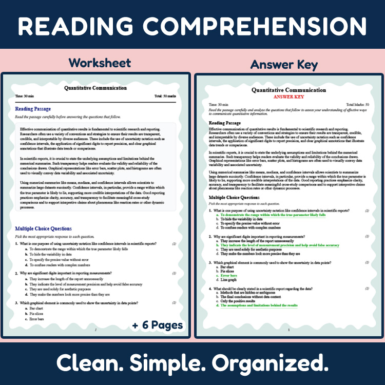Grade 10 Science reading worksheets worksheet — 10th Grade Science | Quantitative Communication Reading Worksheets — page 2