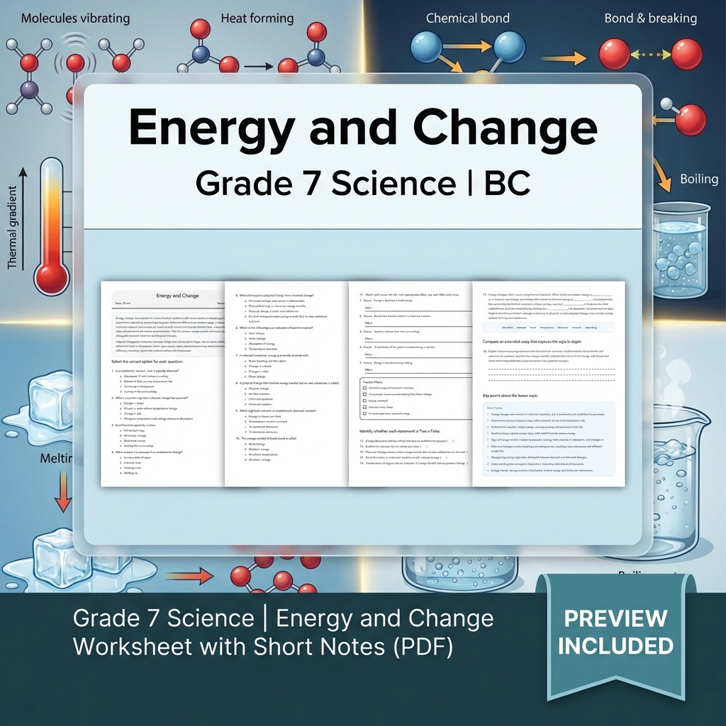Grade 7 Science Full Year Bundle Ecosystems, Cells & Earth Processes Worksheets — included worksheet 23