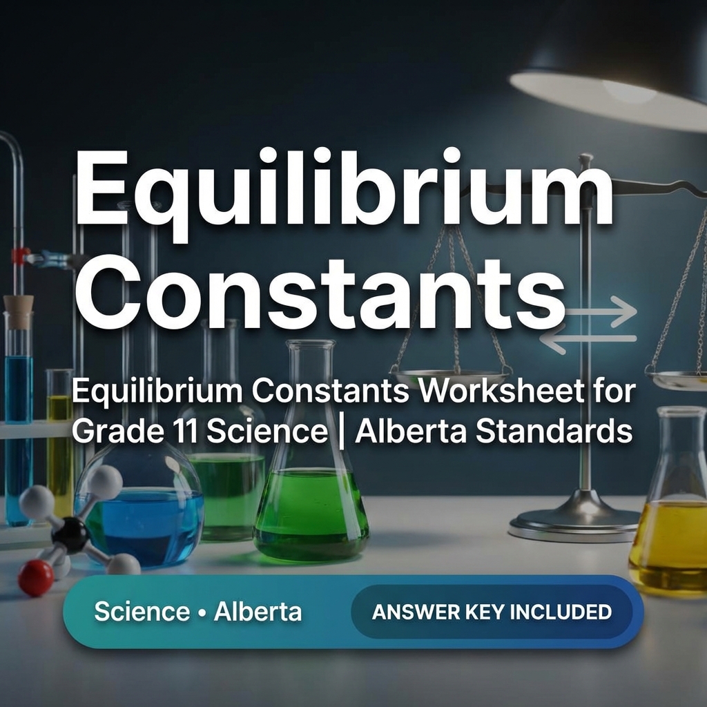 Equilibrium Constants Worksheet for Grade 11 Science | Alberta Standards