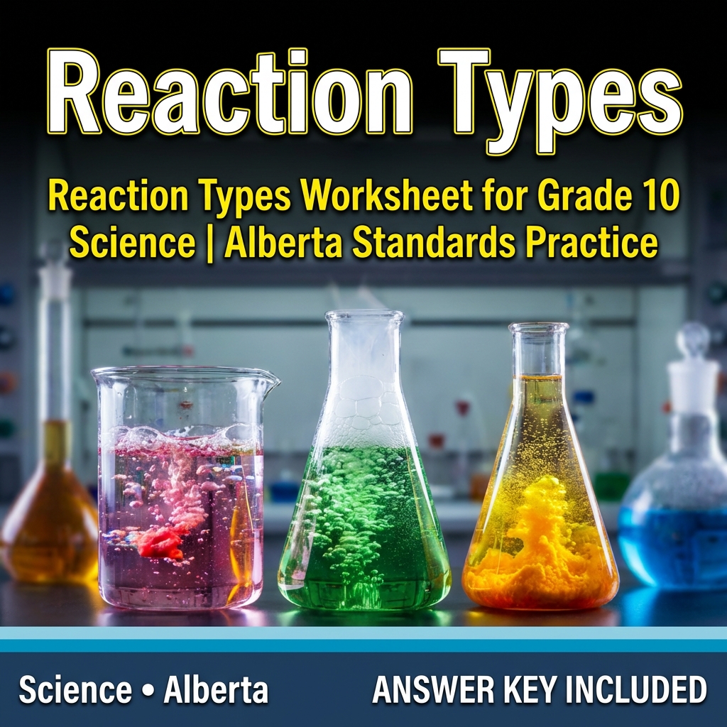 Reaction Types Worksheet for Grade 10 Science | Alberta Standards Practice
