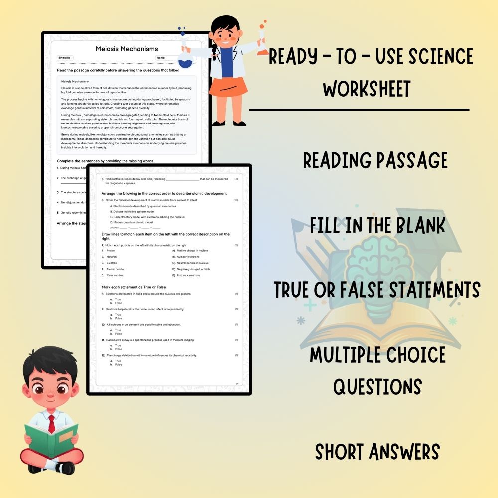 Grade 11 Science worksheet worksheet — Grade 11 Science – Meiosis Mechanisms Worksheet (Answer Key) | Ontario Standards —…