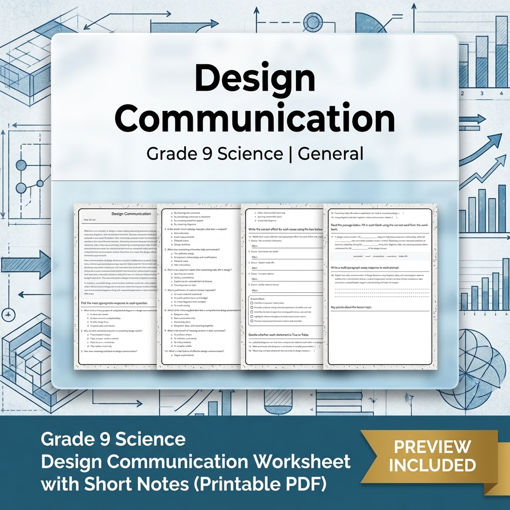 Grade 9 Engineering Design Science Lesson Bundle: General Framework — included worksheet 2