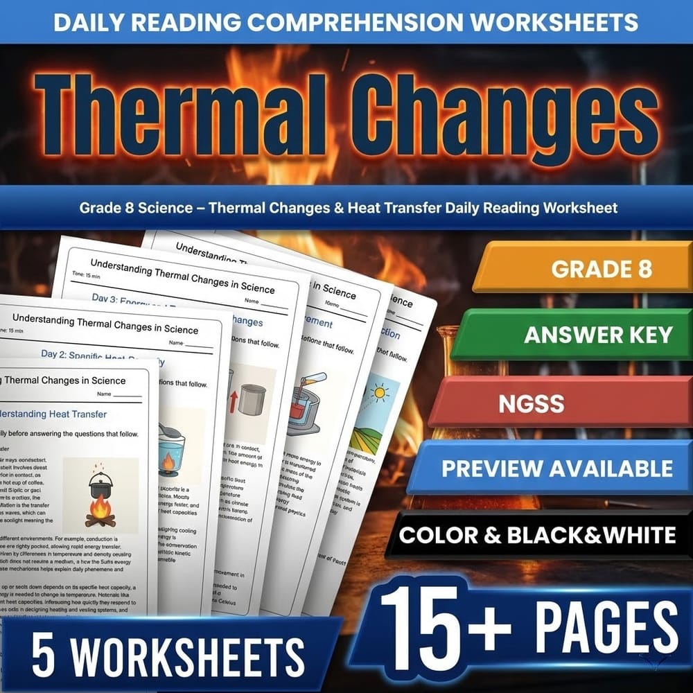 Grade 8 Science – Thermal Changes & Heat Transfer Daily Reading Worksheet