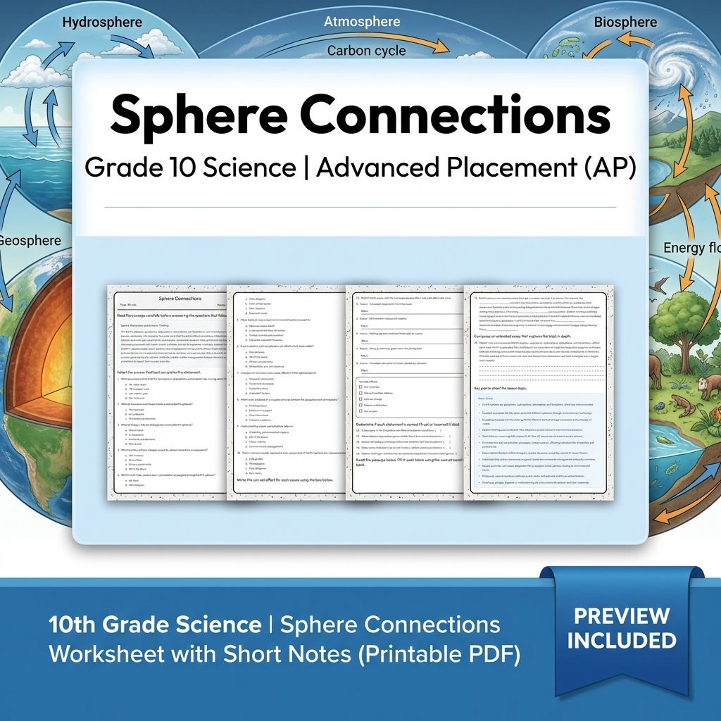 10th Grade Science | Sphere Connections Worksheet with Short Notes (PDF)