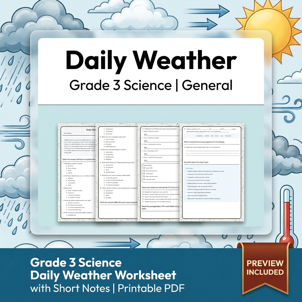 Grade 3 Science Full Year Bundle | Comprehensive Curriculum Resources — included worksheet 19