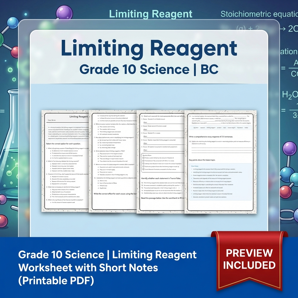 Grade 10 Science Bundle | Physics, Energy & Forces | Full Year Curriculum — included worksheet 29