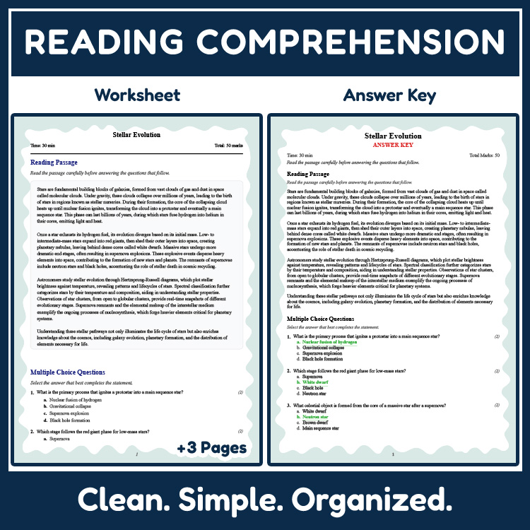 Grade 9 Science reading worksheets worksheet — 9th Grade Science | Stellar Evolution Reading Worksheet (PDF + Answer Key)…