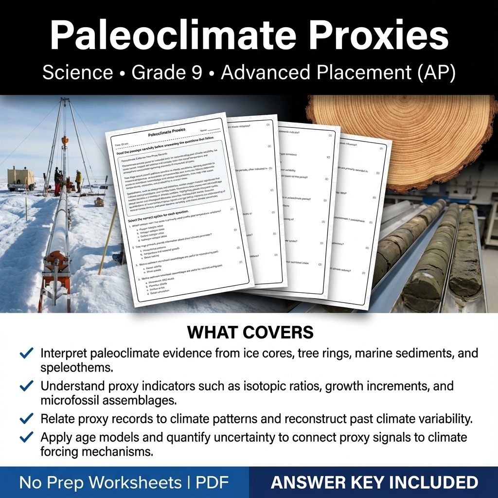 Grade 9 Science Worksheets Bundle | Physics, Earth Science & Biology  — included worksheet 21