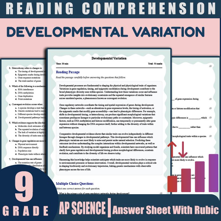Grade 9 Science reading worksheets worksheet — Grade 9 Science | Developmental Variation Reading Worksheets (PDF & Rubric)…